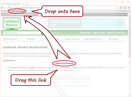 Install Cashback Monitor Bookmarklet
